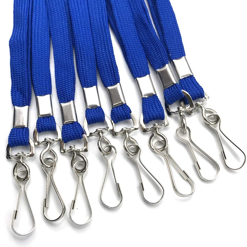 Beebel Safety Lanyards Premium Breakaway Blue Lanyard Comfortable Neck Straps Lanyards Swivel J Hook for ID Badges 50 Pack - Image 3